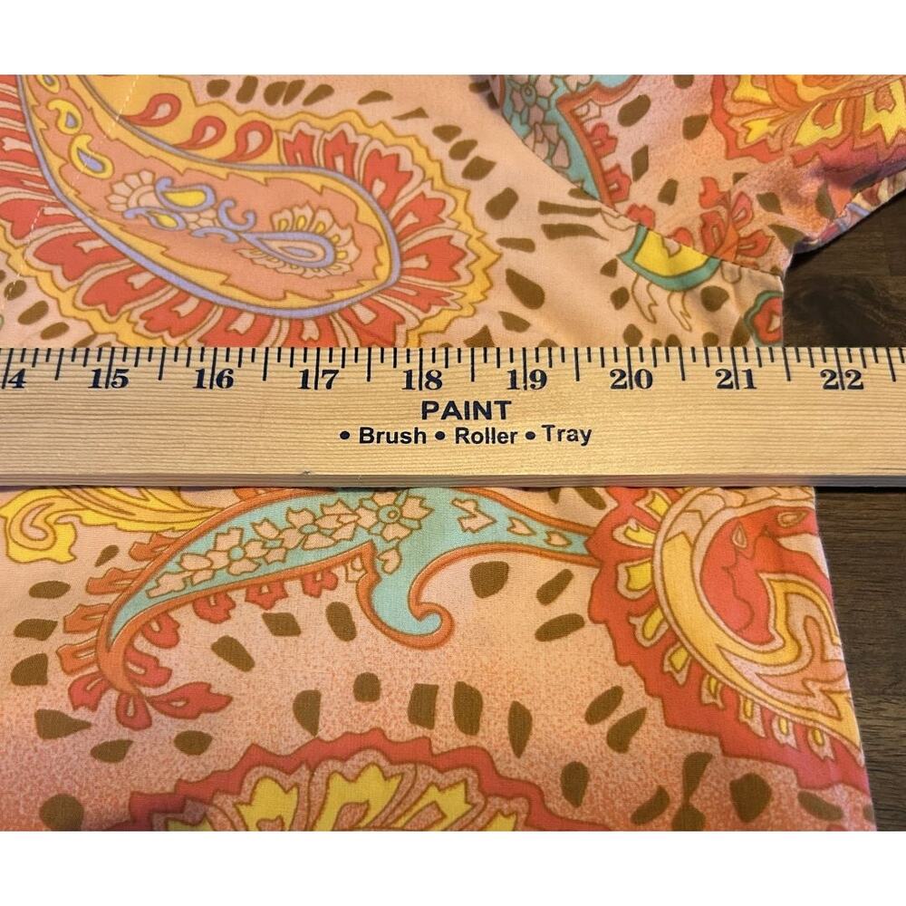 EUC Caroline Long LTD 100% Cotton Paisley Boho Peasant Split-Neck Tunic-Size 10 - Picture 6 of 10
